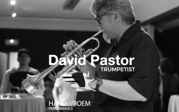 Professional trumpetist David Pastor using our smart glove to modulate the sound of his instrument.